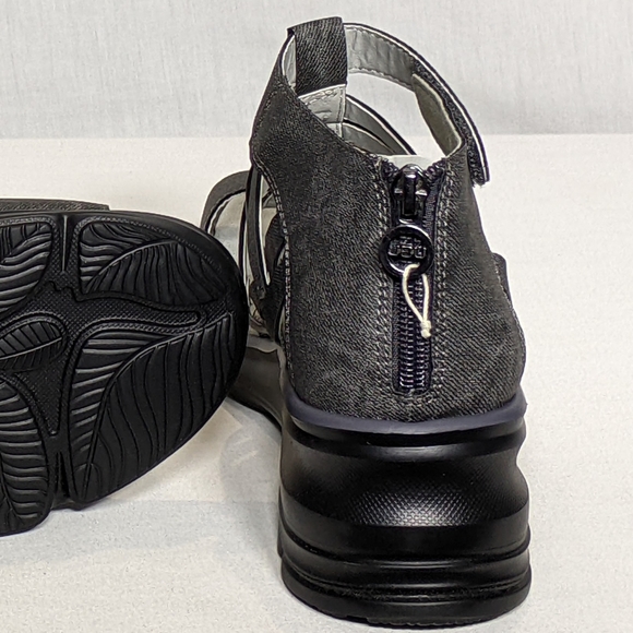NEW JBU by Jambu Wedge Sandal breathable sexy staps Sz 8 grey - Picture 4 of 5